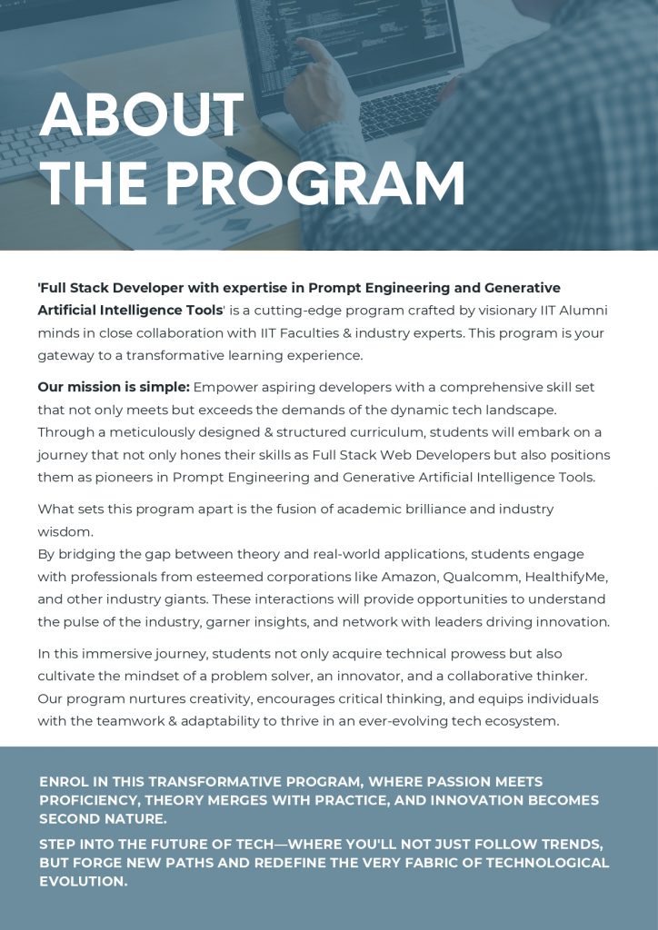 Full Stack Developer – IIT Connect Program - Aman Bhalla Group Of ...
