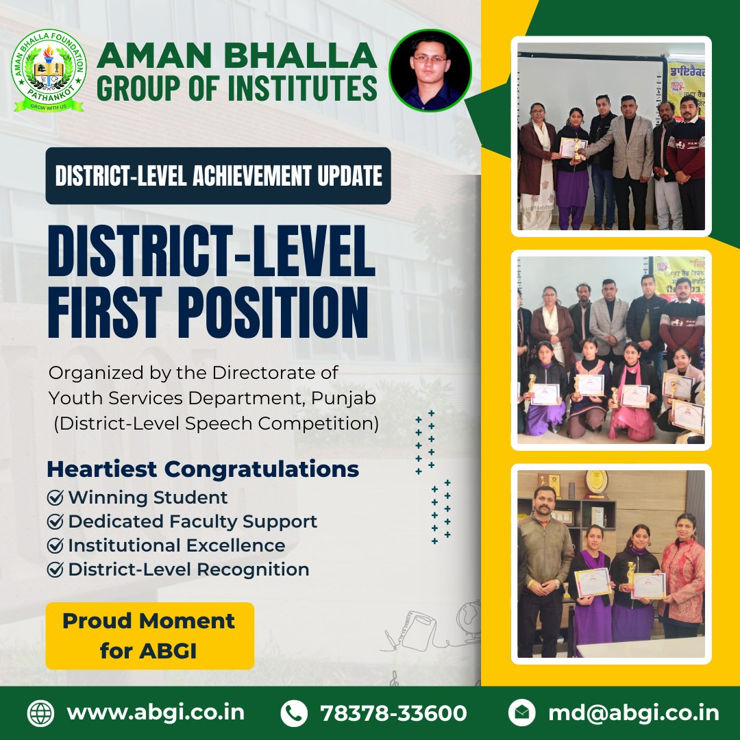 Proud Moment for Aman Bhalla Group of Institutes